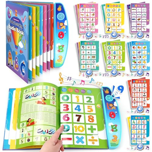 Toddler Toys for 2 3 4 5 Year Old Boys: Interactive Sensory Learning Busy Book with Sounds, Alphabet, Numbers & Songs – Educational Birthday Gift for Kids Ages 2-5