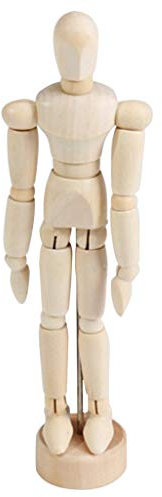 Künstlerpuppe aus Holz, bewegliche Schaufensterpuppe mit Sockel, 11,4 cm