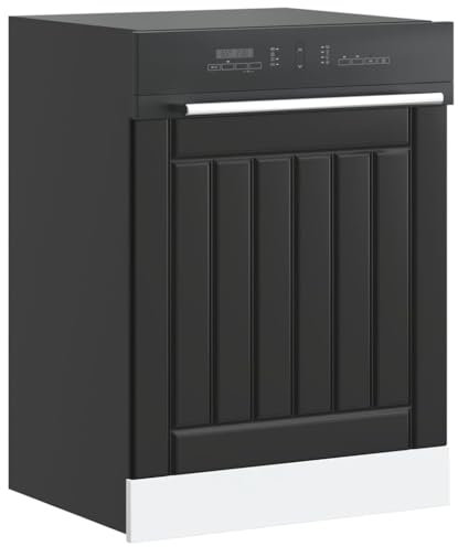 UJCHVHN Dishwasher Panel Lucca Black Engineered WoodCabinets & Storage Kitchen Cabinets