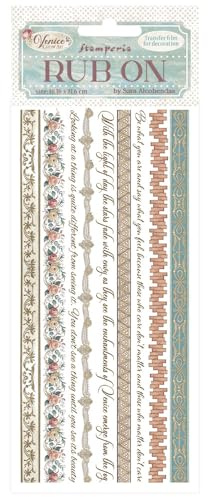 Stamperia - Rub-on for Scrapbooks, Albums, Card Making, Bullet Journals and More, Easily Transfer Images onto Paper and Other Surfaces, Perfect for Crafts and Gifting (Venice, City of Art - Stripes)