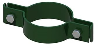 [Kit 12 Pezzi] Collare acciaio per palo tondo 48 mm plasticato VERDE con bulloni inox