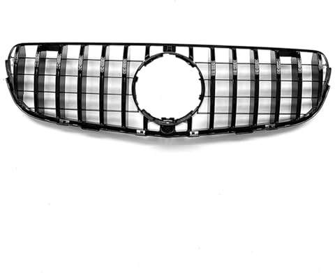 UAGFDFF Nieren Kühlergrill Auto Frontschürze Haube Mesh Grille Oberen Racing Grill Gitter Für Mercedes Für Benz Für GLC W/X253 GLC250 GLC300 GLC350 2015-2019 Nebelscheinwerfer Gitter(Schwarz)