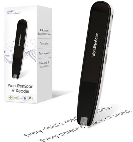 WorldPenScan AI Reader – Stylo de lecture avec dictionnaire intégré et compagnon de lecture IA pour enfants | Support de lecture de niveau niveau | Anglais, espagnol, chinois | Text-to-Speech