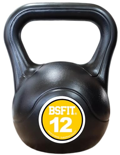 BSFIT Pesa Rusa Kettlebell Fabricada en España, Agarre Ergonómico, Base Estable, Entrenamiento de Fuerza y Fitness, 3 a 14 kg
