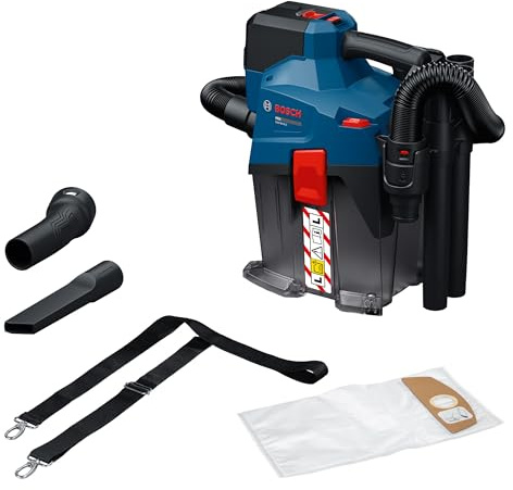 Bosch PRO 18V System Akku-Staubsauger GAS18V-6LS (inkl. flexiblem Schlauch, Winkelrohr, Fugendüse, Bodendüse, PT-Adapter, Saugrohre, Vliesbeutel)