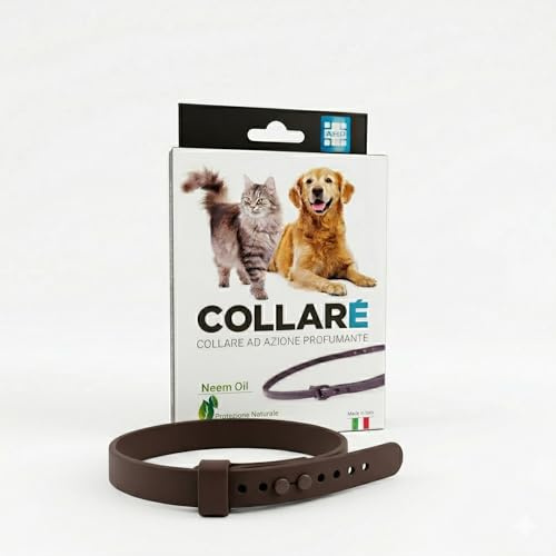 Collare Repellente e Profumante per Cani e Gatti, in Gomma Termoplastica, con Olio di Neem e Oli Essenziali, 4 Fragranze, Ipoallergenico (Marina)