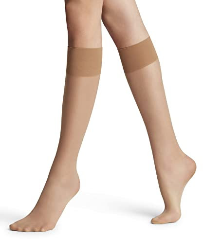 FALKE Damen Kniestrümpfe Pure Matt 20 DEN W KH Transparent einfarbig 1 Paar, Beige (Powder 4169), 39-42