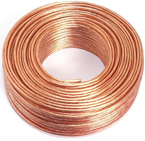 Cable para altavoces (2 x 1,50 mm², 50 m, transparente, CCA, cable de audio)