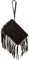 660 Damen Clutch, Umhängehandtasche mit Fransen, Leder, made in Italy, dunkel braun.