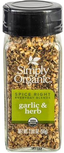 Simply Organic Spice Right Everyday Seasoning Blends, Garlic & Herb, 2 Ounce