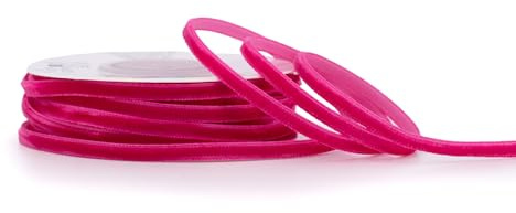 Samtband 3mm x 10m Rolle - FARBAUSWAHL in 3/6/10/16/22/25/50mm - farbecht & waschbar - Schleifenband zum Nähen - Geschenkband zum Verpacken Dekorieren Basteln - Fuchsia/Pink