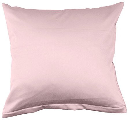 Lorena Uni Classic Mako-Satin Kissen Bezug einfarbig Baumwolle (Rose, 40 cm x 40 cm)