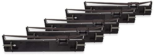 vhbw 5X Farbband Nylonband Tintenband Nadeldrucker Epson LQ-680, LQ-680K, LQ-690, LQ-690K, LQ680, LQ680K-II, LQ690 Ersatz für C13S015610, S015610.