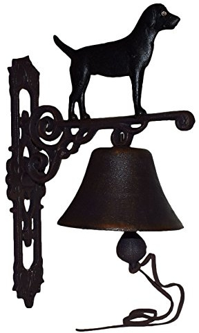 AB Tools Black Labrador Retriever Dog Bell Farm Cast Iron Sign Plaque Door Wall House