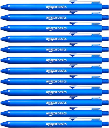 Amazon Basics Einziehbarer Kugelschreiber - Blau - 12er-Pack