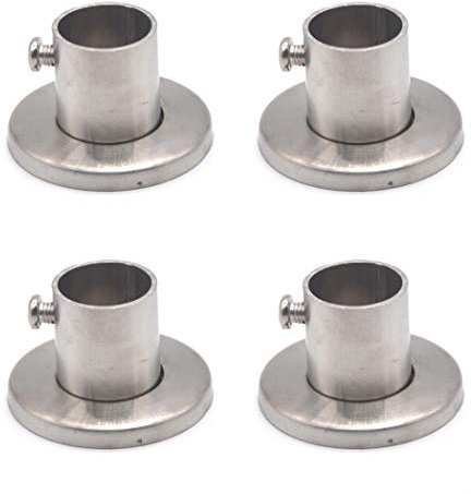 Soporte de brida para barra de armario de acero inoxidable 304 para enchufes de poste de armario, adecuado para tubos de armario de hasta 19 mm de diámetro exterior, tornillos incluidos