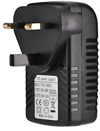 VBESTLIFE DC 48V 0.5A POE Injector Power Supply Over Ethernet Adapter with UK Plug for 48V POE Device