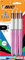 BIC 4-farbiger Glanz-Kugelschreiber, rosa Schaft, mittlere Spitze (1,0 mm), verschiedene Tinten, 3 Stück