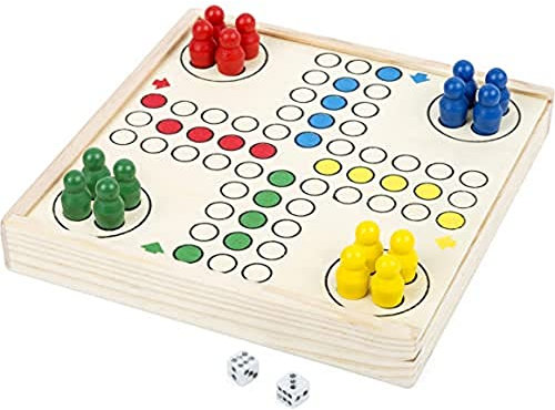 small foot Ludo to go aus Holz, 100% FSC-Zertifiziert, Holzbox zum Mitnehmen, Art.-Nr. 11210