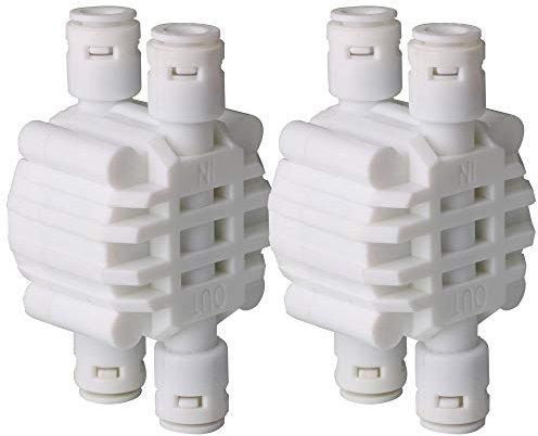 CESFONJER 2 Pcs 1/4 Auto Shut-Off 4-Wege-Ventil mit Steckanschlüssen, passend RO Umkehrosmose Pure-Wasserfiltersystem