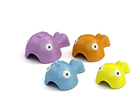 OKBABY The Funnies - Vier schwimmende Fische, Badespielzeug für Babys und Kinder