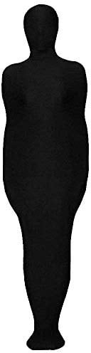 VSVO Full Body Zentai Solid Color Costume Bodysuit (Black Mummy, X-Large)