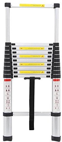 Telescopic Loft Ladder 3.2m/10.5ft Aluminum Lightweight Portable Extendable Extension Step Attic Ladder for Multipurpose, 150kg Capacity 131 Certificated