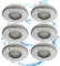 Trango 6er Set 6729IP65-068MOSD IP65 LED Einbaustrahler aus Edelstahl poliert incl. 6x 3000K warmweiß 3-Stufen dimmbar Ultra Flach LED Modul für Bad, Dusche, Einbauspots, Deckenstrahler, Deckenlampe