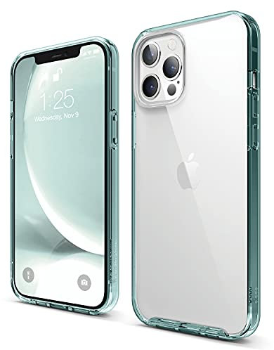 elago Hybrid Clear Case Kompatibel mit iPhone 12 Pro Max Hülle (6,7), Durchsichtig, Robuster PC Rückseite Handyhülle, Flexibel Bumper Schutzhülle (Grün)