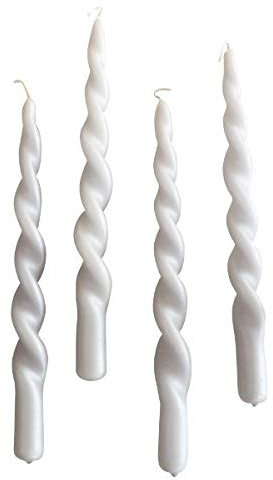 Specktrum - Stabkerzen, Kerzen - Pearl - Vollständig Gedreht - Paraffin - Silver Grey - 4er Set