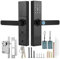 Smart Door Lock With Handle - Fingerprint and Touchscreen WiFi Lock With Password, IC Card, 2 Mechanical Keys and 2 Access Cards