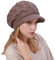Gajaous Damen Winter Gefütterte Basken mütze Mütze Strick Ballon mütze Warm Slouchy Mütze mit Visier