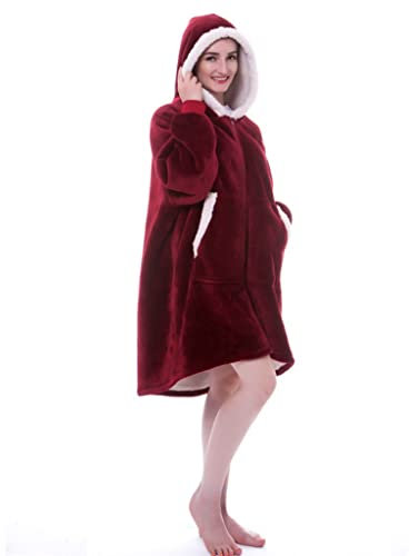 Vestaglia Uomo Donna Invernale Corta Con Zip Accappatoio Uomo Microfibra Con Cappuccio E Tasche Calda E Morbida Coperta In Pile Indumenti Da Notte Con Cerniera Sul Davanti Coperta Oversize Felpa