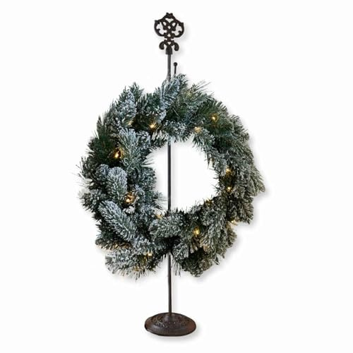 Loberon Kranzständer Koumura, Faszinierende Ornamente, Verzierter Fuß, Dekoration, Wohn-Accessoire, Gusseisen, antikbraun