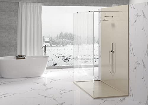 PIATTO DOCCIA 140X70 CM IN PIETRA NATURALE ESOLUTION SERIE J IN MARMORESINA EFFETTO PIETRA ARDESIA DIVERSI COLORI BIANCO NERO GRIGIO BEIGE 140X70 CM (BEIGE)