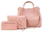 FANDARE Moda Borsa a Secchiello Impermeabile Borse a mano da donna 3 Pezzi Set Borsa a mano Borse Tote da donna PU Pelle Borsa a Tracolla per Shopping Viaggio Lavoro Incontri Rosa