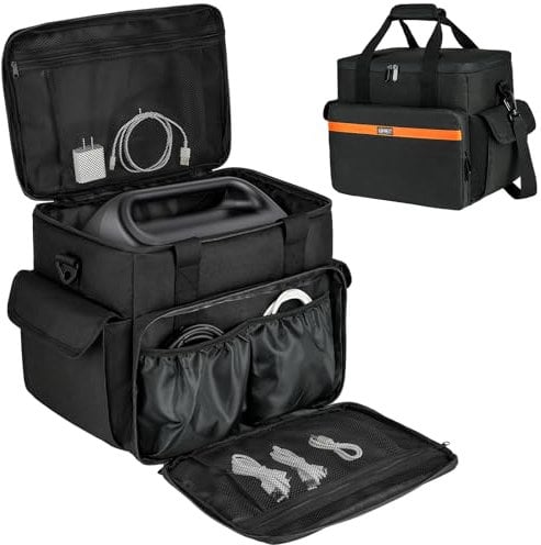 LEFOR·Z Tragetasche kompatibel mit Jackery Explorer 500/ECOFLOW River/River Pro/BLUETTI EB3A/GRECELL T500 wasserdichte Tragbarem Kraftwerk,Tasche mit Mehreren Taschen für Zubehör (nur Tasche)