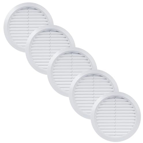 Vent Systems Lot de 5 caches d'aération ronds blancs de 150 mm - Protection contre les insectes intégrée - Ouvertures d'aération CVC pour salle de bain, bureau à domicile, cuisine