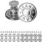Hosen Ersatz Knöpfe zum Vernieten, 20 Pack, Nickel-frei, für Allergiker, Ø 20 mm Jeansknöpfe, Silber-farben, Jeans Button Nieten, Hose Knopf zum Einschlagen, Metall Hosenknopf, Jeanshose weiter machen
