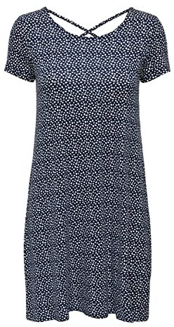 A/S Onlbera Back Lace Up S/S Robe JRS Noos, Night Sky/AOP : Graphique Lana, XS Femme