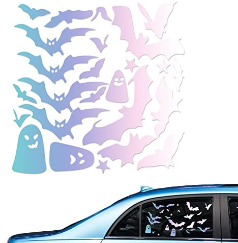 BAOK Halloween Ghost Decals - Durable Sticker Halloween Decals | Halloween Ghost Aufkleber mit Fledermaus für Halloween Laptop, Bumper, Skateboard, Scrapbook Phone
