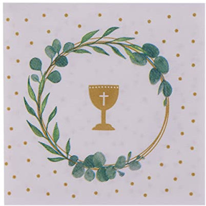 Mank Airlaid Servietten, perfekt für Gastronomie und Feiern, textilähnlich und saugstark, 50 Stück Eukalyptus, Herz Kelch Fisch (33 x 33 cm Kelch)