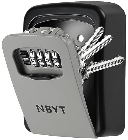 NBYT Portable Combination Lock keybox, Wall Mount,For House Keys Key Hiders to Hide a Key Outside,Waterproof Key Safe Storage Lock Box