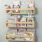 NATURE SUPPLIES 3er-Set Kinderzimmerregale aus Naturholz 41,7 cm, Massivholz, ideal für Bücher, Spielzeug und Dekoration, Wandregal für Kinderzimmer, Kinderbuchregal, Kinderzimmerregal