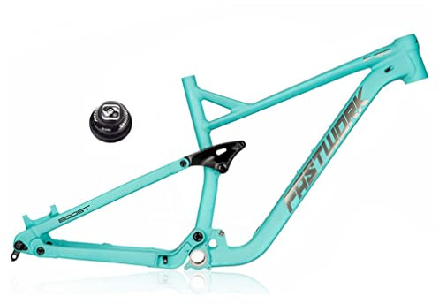 Federungsrahmen 26/27,5/29er Scheibenbremse Mountainbike-Rahmen 17''/19'' Aluminiumlegierung DH/XC MTB Rahmen Federweg 150mm Steckachse 12x148mm Boost, Mit Steuersatz ( Color : Blauw , Size : 27.5x19'
