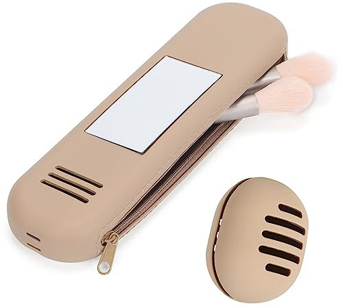 Travel Essentials, 2 Stück Makeup Brush Holder, Makeup Pinsel Halter Silikon und Make Up Schwamm, Kosmetiktasche Reise Make Up Bag Travel Organizer Pinsel Aufbewahrung, Brush Cover Holder Pinselhalter