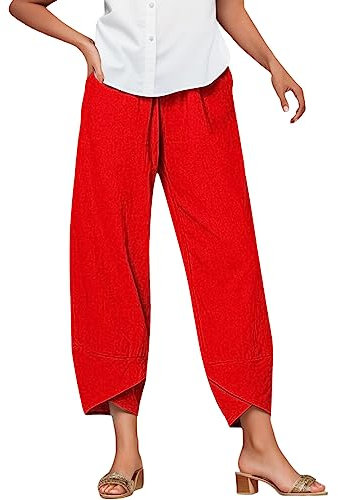 GFPGNDFHG Jogginghosen Sommer Hosen Frauen 3/4 Hose Damen Freizeit Frauen Mode Hohe Taille Breite Bein Hosen Gerade Denim Lose Bequeme Casual Bottom Hosen Cargo Hosen Fahrrad Hose Polster Damen Zumba
