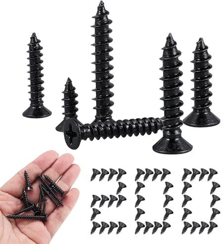 Suitedget 200 Pièces M4 Vis Placo Vis Autoforeuse Metal Vis Inox Vis à Bois Vis Noire Vis Autoforeuse pour le Bois fin les Meubles les Bureaux les Plastiquesvis à Bois
