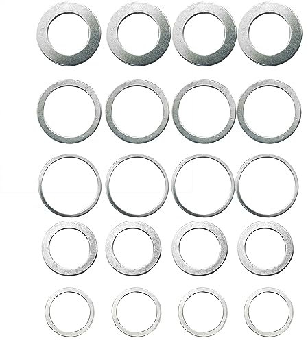 CHENJIN 20PCS Trennscheibe Umwandlung Unterlegscheiben (Fünf Größen jeweils vier) Sägeblatt Liner Set Adapter Ring Geeignet für Sägeblätter Marmor Klinge Innenloch Umwandlung Winkelschleifer