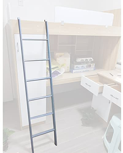 Nur Hochbettleiter, Hochbett-Kletterleiter für Wohnheim, Wohnmobil, Anhänger, 4, 5, 6, 7 Stufen, verstellbare Etagenbett, einfache Montage (Farbe: Silber, Größe: 1,5 m (59 Zoll))
